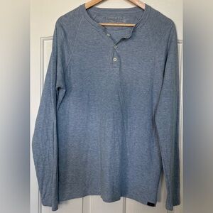 EUC⚡️Faherty Cloud Cotton ☁️ Raglan Henley Long Sleeve Shirt Men’s M Blue
